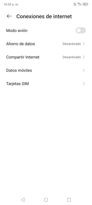 Seleccione Datos móviles