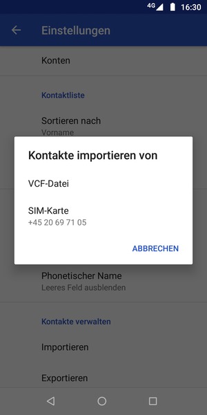 Wählen Sie SIM-Karte