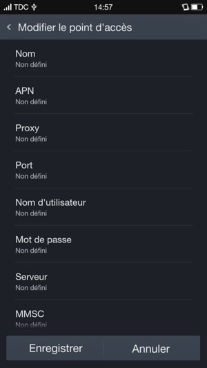 Saisissez les informations MMS