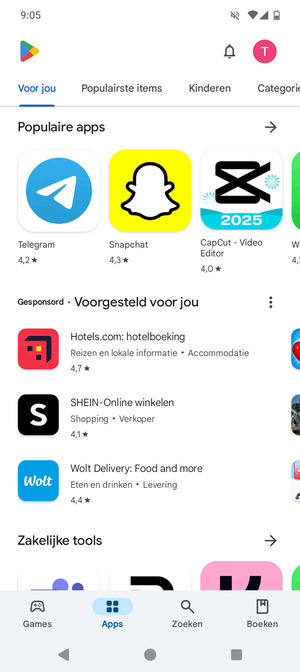 Selecteer Zoeken