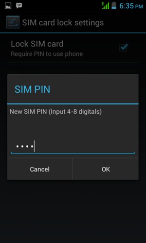 Enter your New SIM PIN and select OK