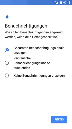 Wählen Sie die gewünschte Option und wählen Sie FERTIG