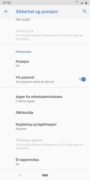 Velg SIM-kortlås