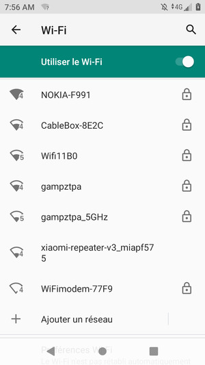Sélectionnez le réseau sans fil auquel vous souhaitez vous connecter