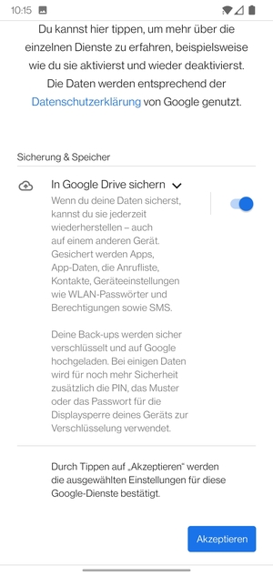Wählen Sie Akzeptieren