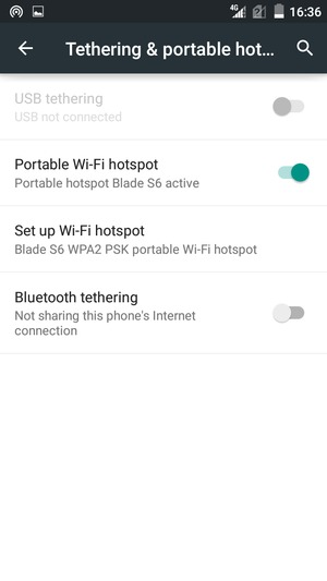 Your phone is now set up for use as a modem