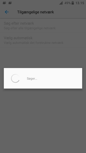 Afvent at søgningen er afsluttet