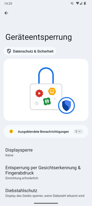 Wählen Sie Displaysperre