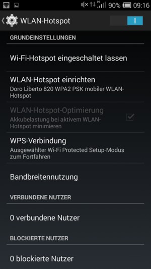 Ihr Handy ist jetzt für die Verwendung als Modem eingerichtet