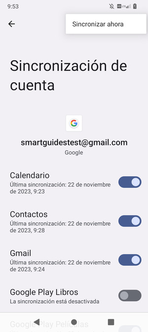 Seleccione Sincronizar ahora