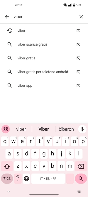Inserisci il nome dell'app e seleziona Ricerca