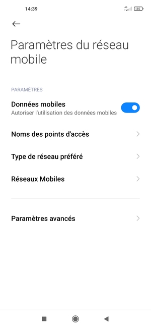 Sélectionnez Noms des points d'accès
