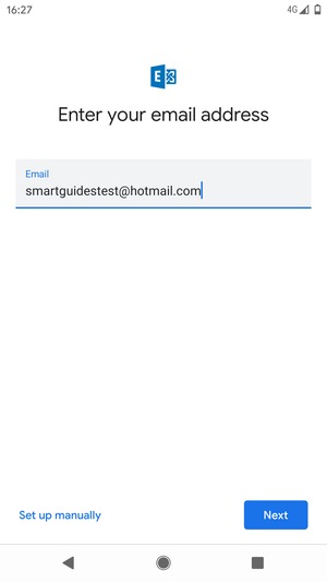 Enter your Email address and  select Set up manually