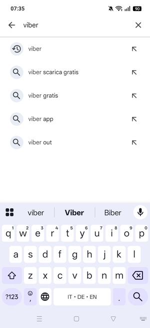 Inserisci il nome dell'app e seleziona Ricerca