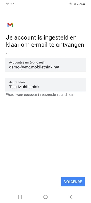Geef uw account een naam en voer uw naam in. Selecteer VOLGENDE