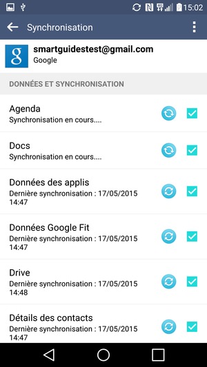 Vos informations seront synchronisées