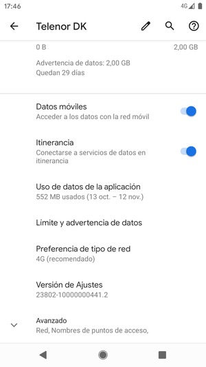 Activar o desactivar Itinerancia