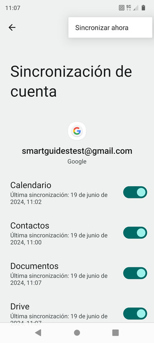 Seleccione Sincronizar ahora