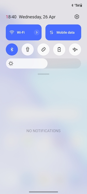 Slide down the top menu again