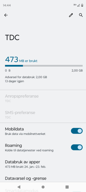 Slå Roaming på eller av