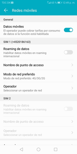 Para cambiar la red en caso de problemas de conectividad, seleccione Operador