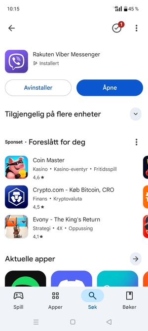 Velg Åpne