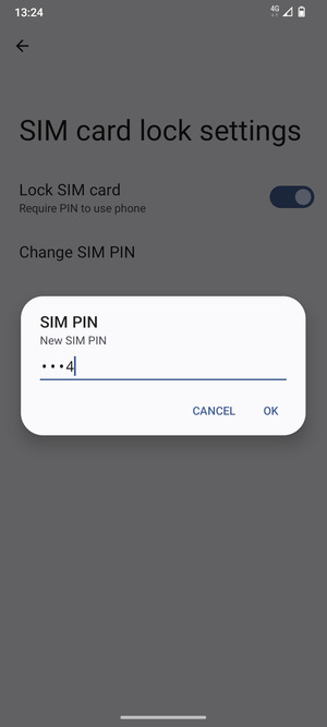 Enter your New SIM PIN and select OK