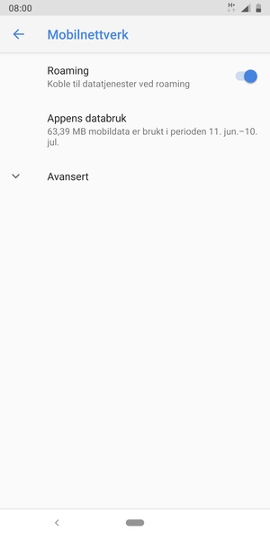 Slå Roaming på eller av