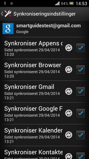 Din information vil blive synkroniseret