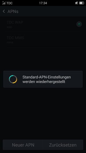 Ihr Handy wird auf Standard-Einstellungen für Internet und MMS zurückgestellt
