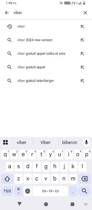 Saisissez le nom de l'appli et sélectionnez Rechercher