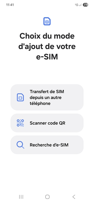 Sélectionnez Scanner code QR