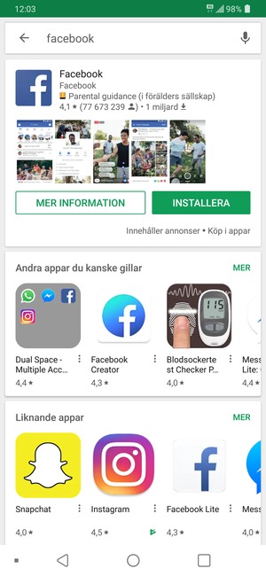Välj appen
