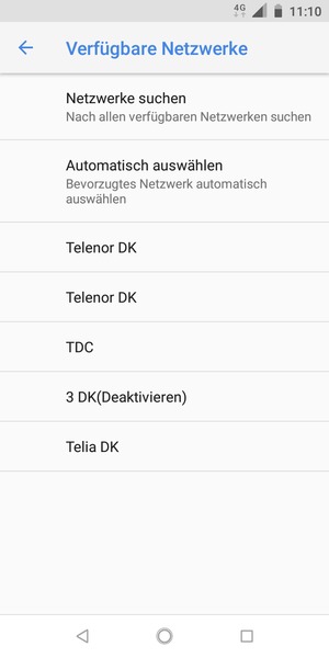 Wählen Sie einen Netzbetreiber von der Liste