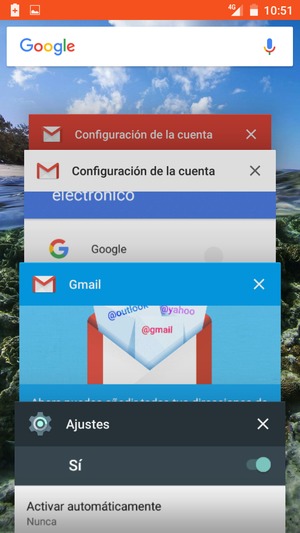 Deslice las aplicaciones a la derecha para cerrarlas