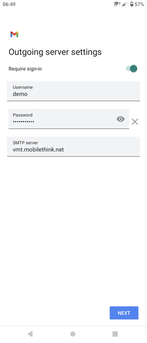 Enter Outgoing server address