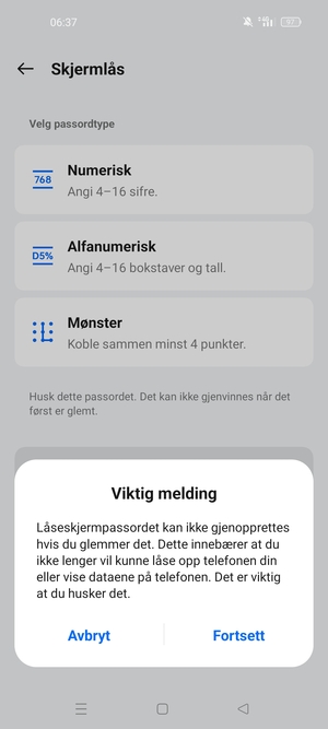 Velg Fortsett