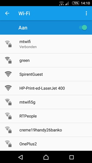 U bent nu verbonden met het WiFi-netwerk