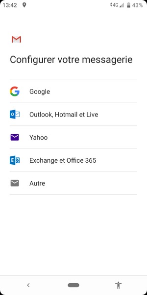 Sélectionnez Outlook, Hotmail et Live