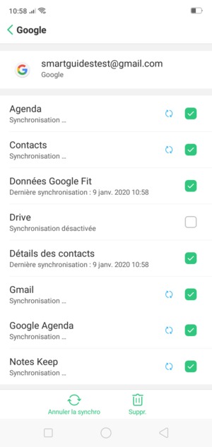 Vos informations seront synchronisées