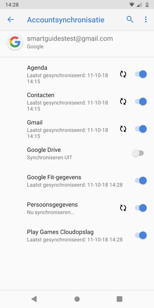 Uw gegevens worden gesynchroniseerd
