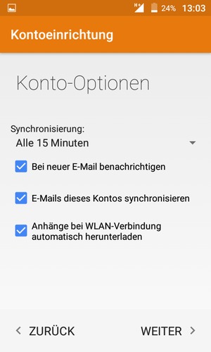 Wählen Sie WEITER