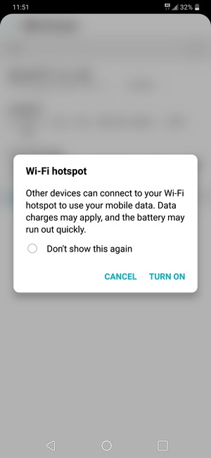 Select TURN ON