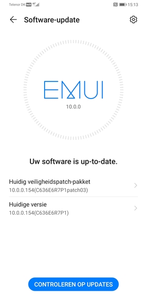 Als uw telefoon up-to-date is, zult u het volgende scherm zien