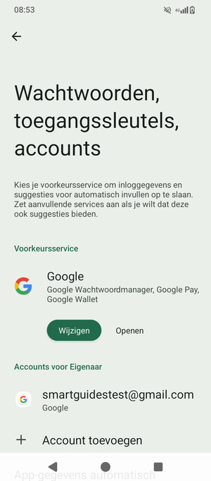 Selecteer uw Google-account