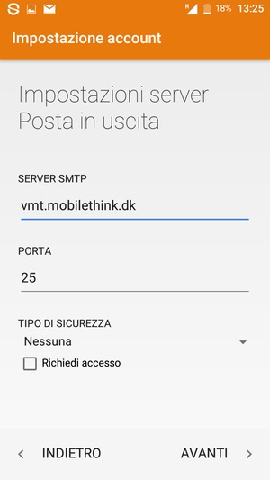 Deseleziona la casella di controllo Richieda accesso e seleziona AVANTI