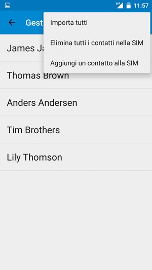 Seleziona Importa tutti