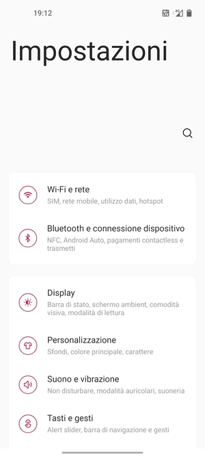 Seleziona Wi-Fi e rete
