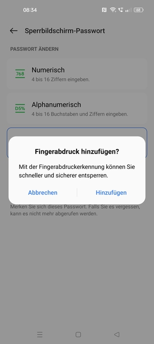 Wählen Sie die gewünschte Option