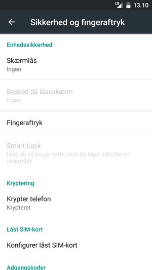 Vælg Konfigurer låst SIM-kort